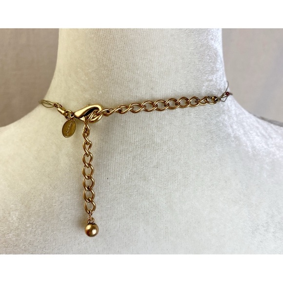 Chicos Red Gold Glass Beaded Multi strand Necklace - Picture 3 of 7